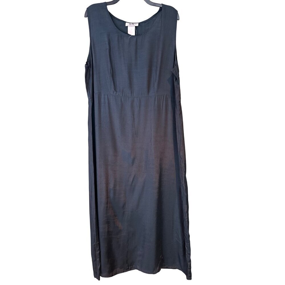 Los Angeles Woman Vintage Navy Midi Dress Size 18 USA Made Flowy Retro Boho